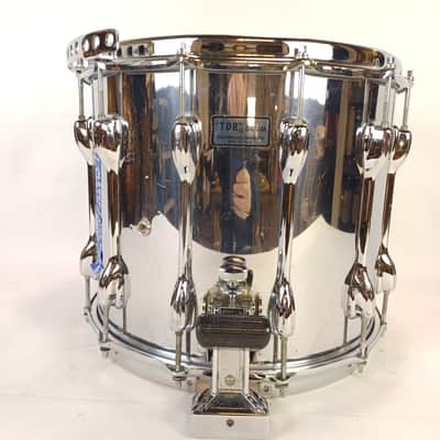 Slingerland 12x14"TDR Marching Snare Drum Chrome Over Wood Vintage 70s Maple Tom image 3