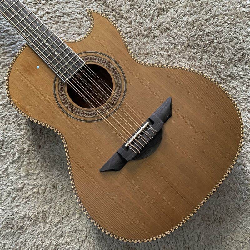 Unknown 10 String Crossover Acoustic Electric Guitar, Solid Red Pine Top