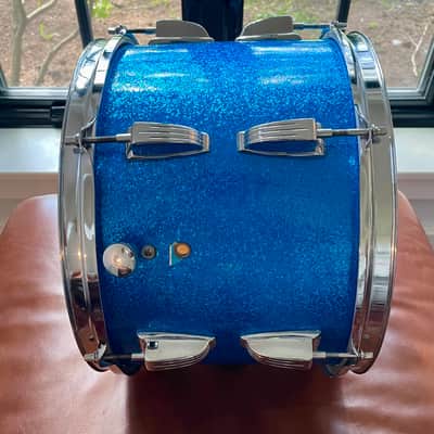 Ludwig No. 944 Classic 9x13" Rack Tom (3-Ply) with Pointed Blue/Olive Badge 1969 - 1976 - Blue Sparkle image 2