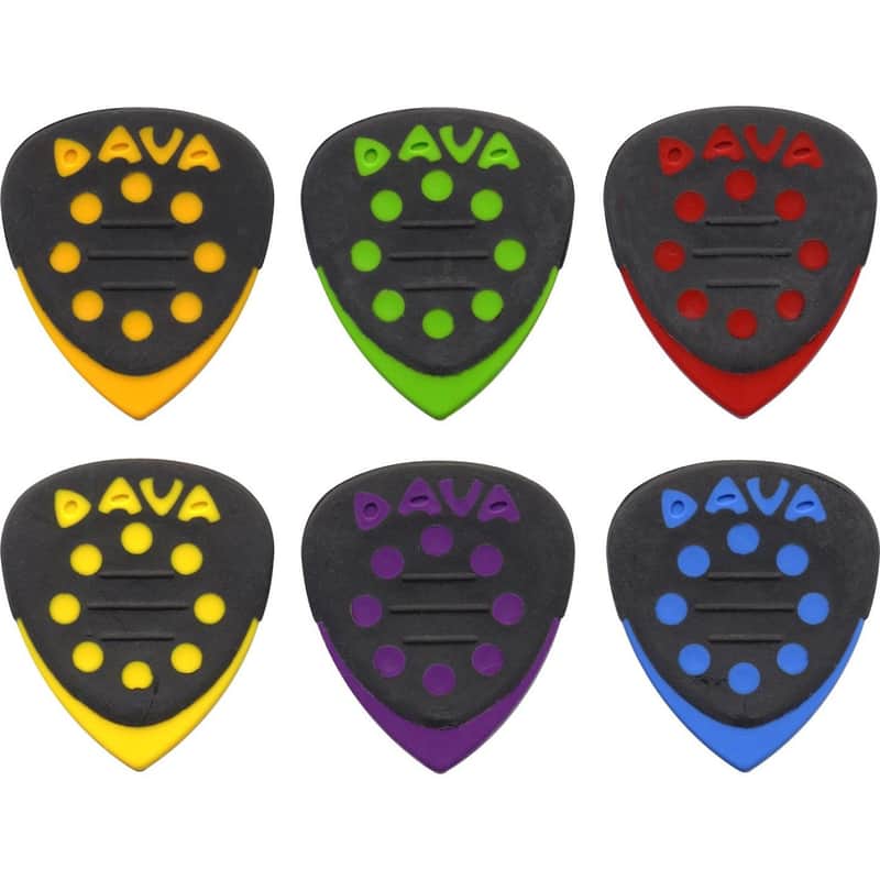 Dava 6024 Grip Tip Delrin Guitar Picks - 6 Pack image 1