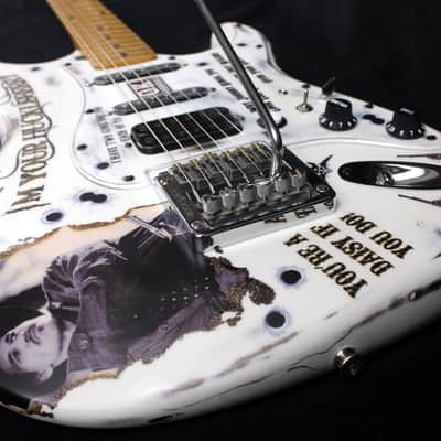 Custom Painted and Upgraded Ultra Rare (MIK) Mid 80's Arbor T-516 Guitar - Aged and Worn With Custom Graphics and Matching Pickguard image 20
