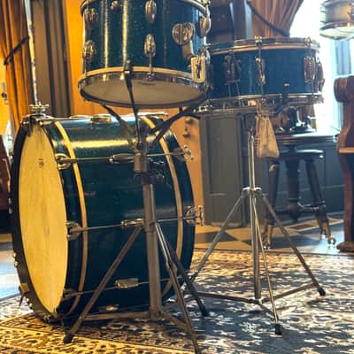 VINTAGE 1950's Slingerland JR Outfit in Blue Sparkle - 12x22, 8x12, 5.5x14 image 5