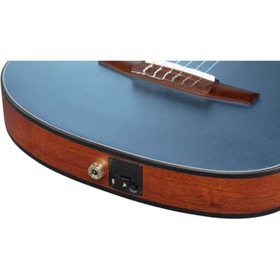 Ibanez FRH10NIBF Thinline Nylon Acoustic-Electric Guitar Indigo Blue Metallic Flat imagen 7