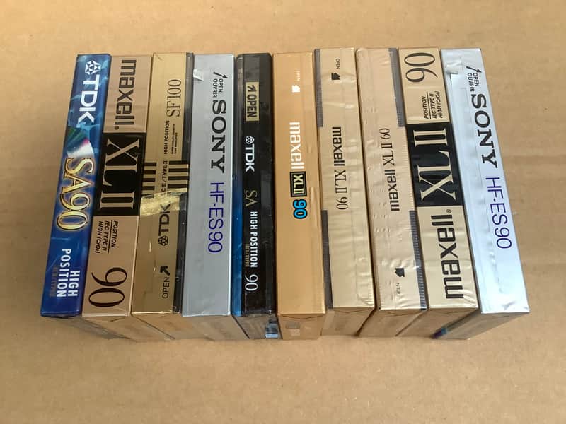 10 x  Maxell High Bias XL II 90 / SONY / TDK SA 90  / vintage new old stock cassette tape image 1