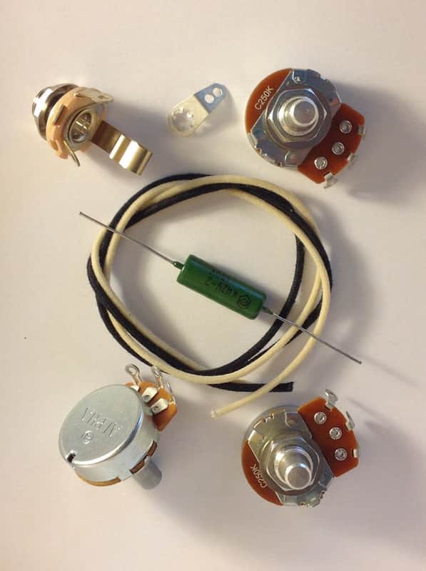 Lefty Wiring Harness Kit For J Bass US Spec Pots .1uf Soviet Paper In Oil Cap image 1
