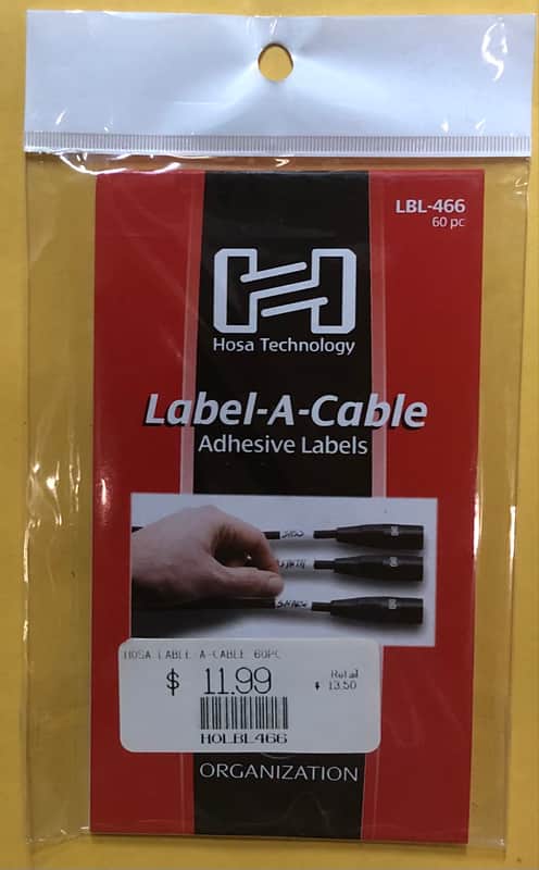 Hosa LBL-466 Label-A-Cable Adhesive Labels 60pc - White image 1