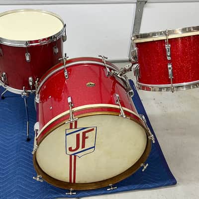 Vintage 1952 / 1953 Leedy & Ludwig 12/15/20 Drum Set in Red Sparkle image 2