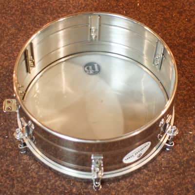 Used LP 14" Tito Puente Signature Rectangle Badge Stainless Steel Timbale image 5