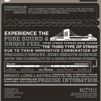 D'Addario EHR310 Half Rounds Electric Guitar Strings - Regular Light 10-46 image 2
