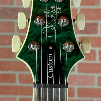 PRS SE Custom 24 Quilt Electric Guitar - Teal Black (Black Back) image 5