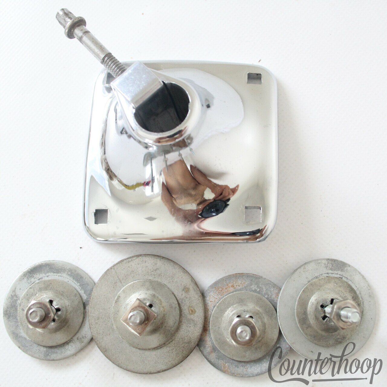 Slingerland Set-O-Matic Tom Drum Mount Arm Receiver 60s-70s Chrome Vintage USA — main photograph