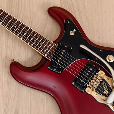 1993 Mosrite USA '64 Ventures Model "Built in Soul" Candy Apple Red w/ Vibramute, Case image 7
