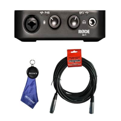 Rode AI-1 Studio-Quality USB Audio Interface - With 6' 6mm Rubber XLR Microphone Cable, Fiber Optic Cleaning Cloth image 16