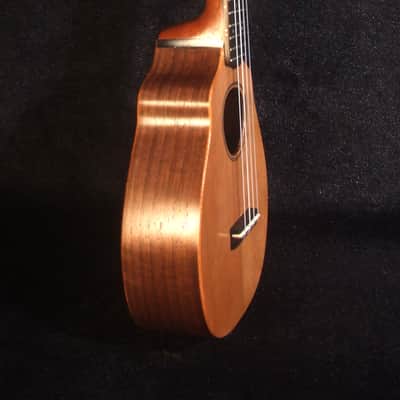 Handmade Sopranissimo/ Pocket Ukulele, Solid Spruce & Acacia, MOP Inlay, Bruce Wei UN11-2004 image 4