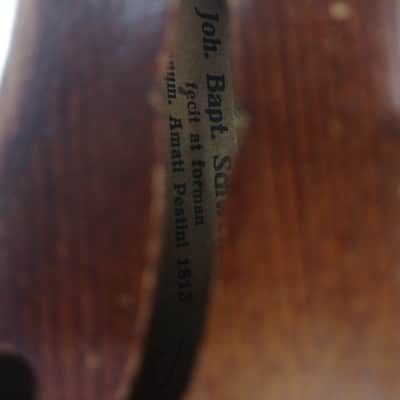 Johann Baptist Schweitzer Violin 4/4 Hieronymi Amati Pestini 1813 Vintage +Case image 4