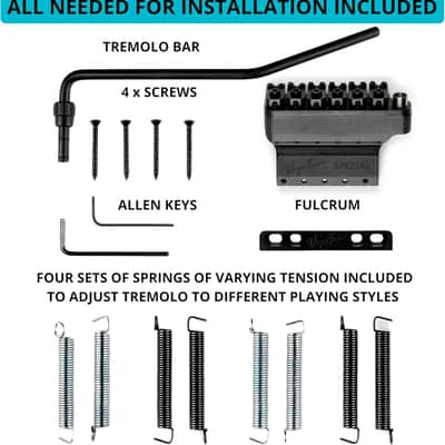 Vega-Trem VT1 Special Standard 6-Screw Stratocaster Guitar Tremolo Bridge For Strat No Mods Easy Installation (Black, Right) image 4