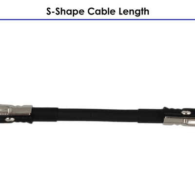 10" S-Shape Castline Gold Mogami 2524 Guitar Pedal Board Patch Cable TS Low Profile Pancake Connector image 2