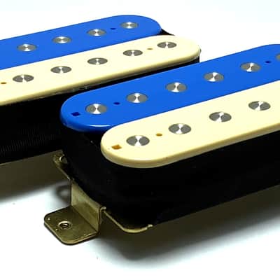Dragonfire Zebra Screamers HH Set ~ Blue Cream Zebra Set Style #4 ~ Humbucker Pickups, Bridge + Neck image 3