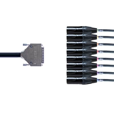 D-Sub DB25 8 Way Studio Grade Analog Cable Loom 1M Neutrik XLR Male Van Damme image 1