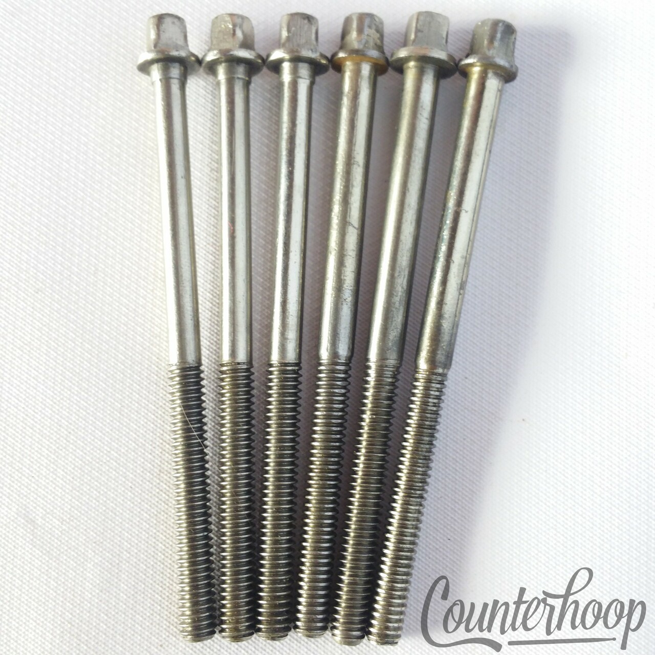 Slingerland 6x 3 3/16" T-Rods 40s Radio King Snare Drum Tensioner Tom Nickel USA — main photograph