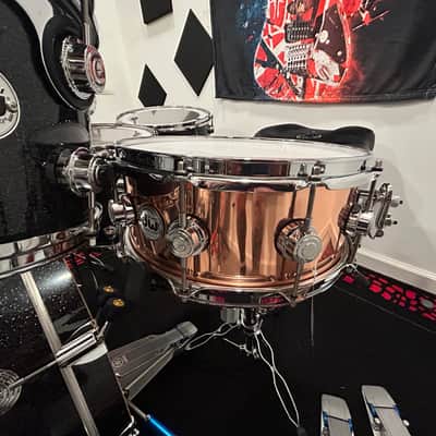 DW Collector's Series Maple/Mahogany Shells Full Kit w/ Hardware & Zildjian K Cymbals- Black Ice Finish w/ Copper Snare image 6