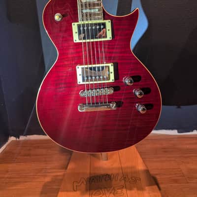 ESP LTD EC-401 VF 2011 See Thru Black Cherry Red Seymour Duncan Flamed Maple image 2