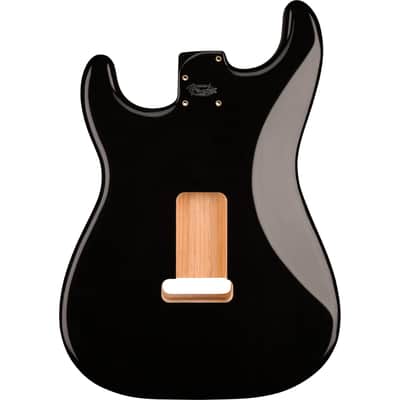 Genuine Fender Deluxe Series Stratocaster HSH Alder Body 2 Point Bridge Mount, Black image 3