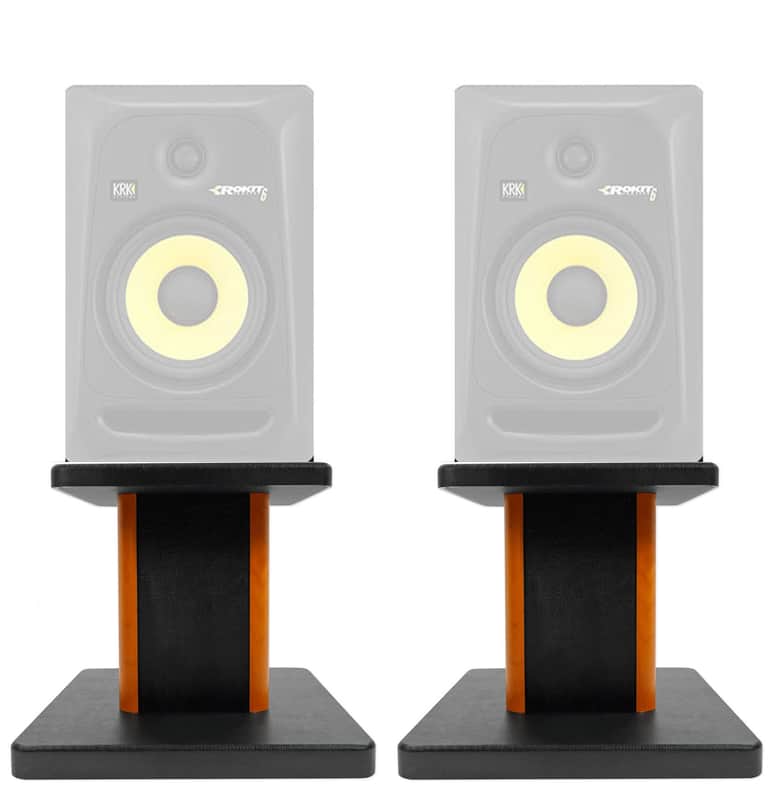 Rockville 8” Wood Studio Monitor Speaker Stands For KRK ROKIT 6 G3 Monitors image 1
