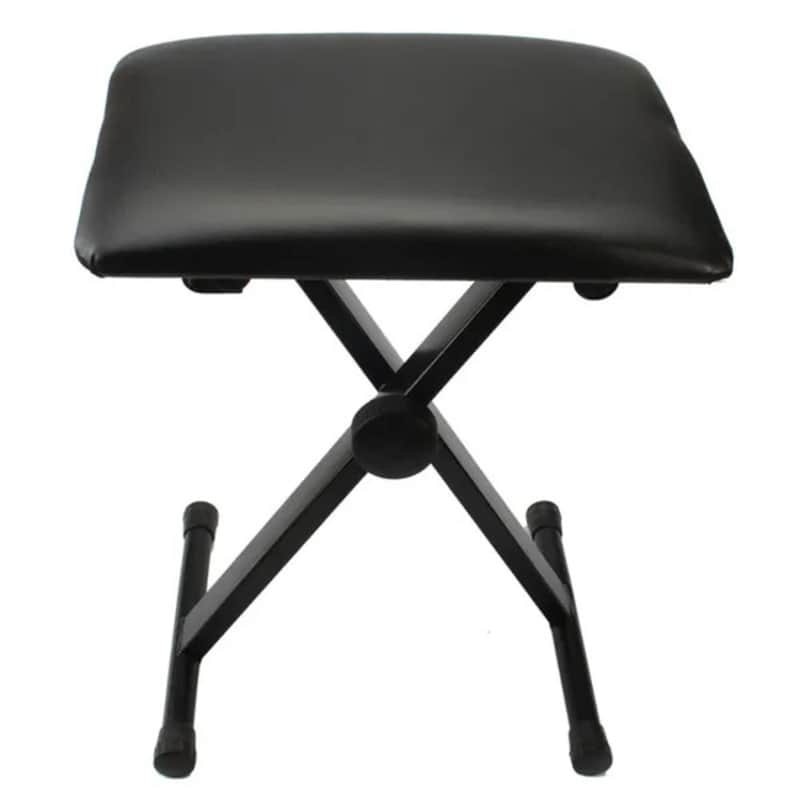 Adjustable Folding Piano Bench Stool – Portable Keyboard Seat, Padded Black Piano Bench, Height Adjustable Music Stool image 1