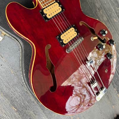 Vintage Epiphone Riviera Japan 1983 Maxons - Wine Red image 3