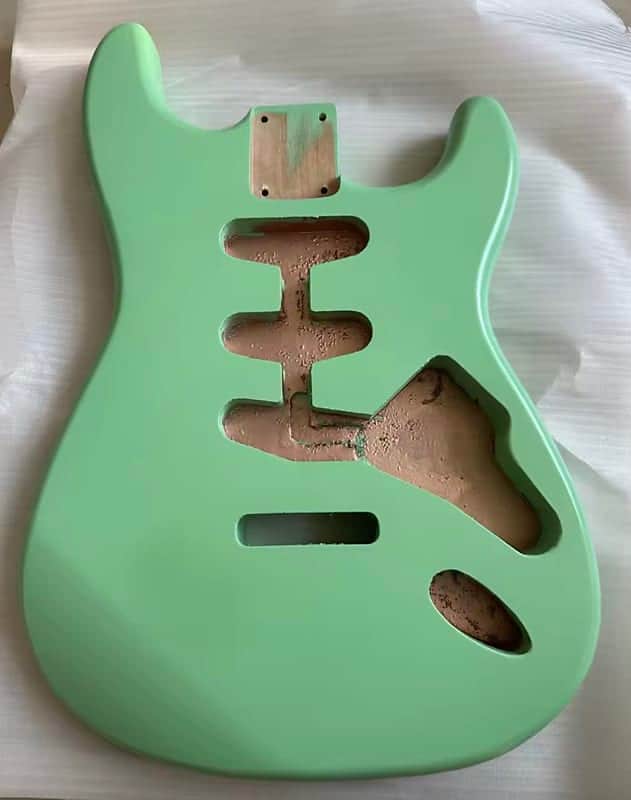 Matte Green Alder Stratocaster Strat Style Guitar Body image 1