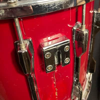 Pearl - 10x14" Maple 12-lug Marching Snare Drum 1980's - Red Wrap image 14