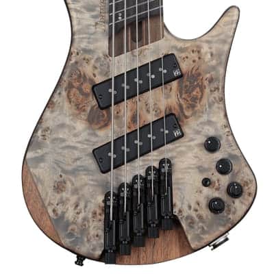 Ibanez Bass Workshop EHB1505MS 5-string Multi-scale Bass Guitar - Black Ice Flat image 2
