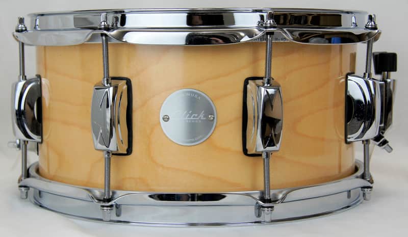 Click Custom Icon 6x12 8ply Maple Snare Drum Natural Gloss Oil image 1