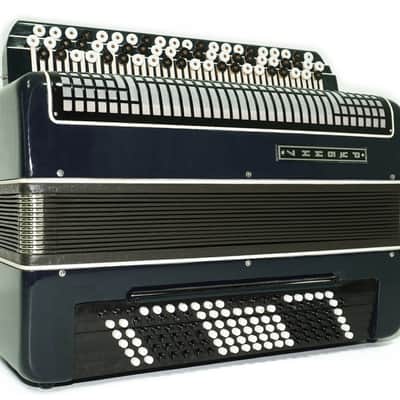 Converter Bayan Rubin 7 Free Bass and Stradella, 120 Bass Button Accordion, Vintage Russian Bayan Accordian with Straps and Case, 2717 image 5