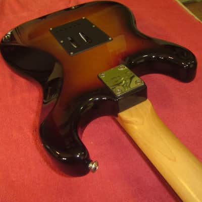 Optek Fretlight 400 Series strat-Style Electric guitar - 3 tone sunburst with cables image 12