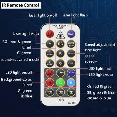 Party Lights Dj Disco Lights, Strobe Stage Light Sound Activated Laser Llights Projector with Remote Control for Parties Bar Birthday Wedding Holiday Event Live Show Xmas Decorations Lights image 4