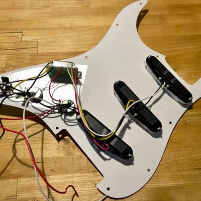 Loaded Strat Style Pickguard- White **FREE Shipping** image 5