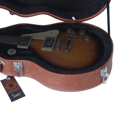 Glarry Hard-Shell Electric Guitar Case for LP or GLP Style Electric Guitar Bulge Surface 2020s - Brown image 4