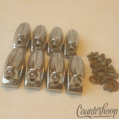 *Gretsch 8x Bass Drum/Floor Tom Lugs Chrome Round Badge Vintage 60s Brooklyn RB* image 2
