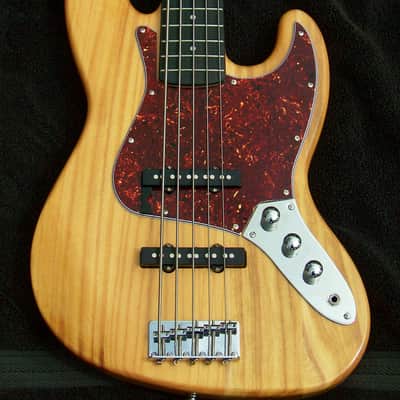5 String Jazz Bass X-Light 7.5lb. Wide 1.75"(45 mm)Nut Natural Butterscotch Body + Strap Locks+ Includes full Setup! image 1