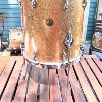 Early 60’s Gretsch Round Badge “Progressive Jazz” Kit 20/12/14 Champagne Sparkle All Original image 11