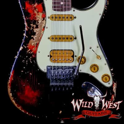 2026 Fender Custom Shop Black Lightning Stratocaster Floyd Rose HSS Rosewood Board Heavy Relic Candy Tangerine 8.05 lbs image 1