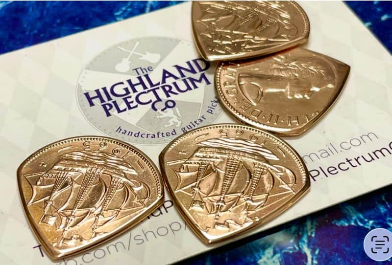 **Special Offer 20% Discount** Two (2) Queen Elizabeth 1966 Half Penny Coin Guitar Picks. image 1