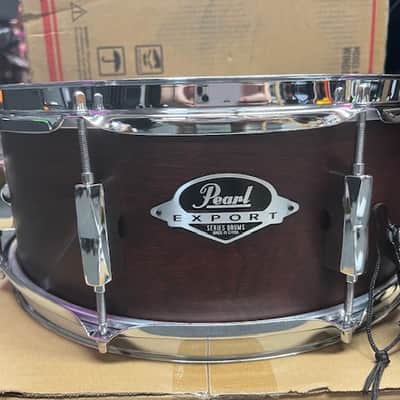 Pearl Export Lacquer 14x5.5 Snare Drum - Satin Brown image 3