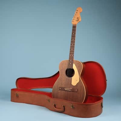 1960s Vintage Fender Newporter Acoustic Guitar Mahogany w/ Case Excellent Con. image 2