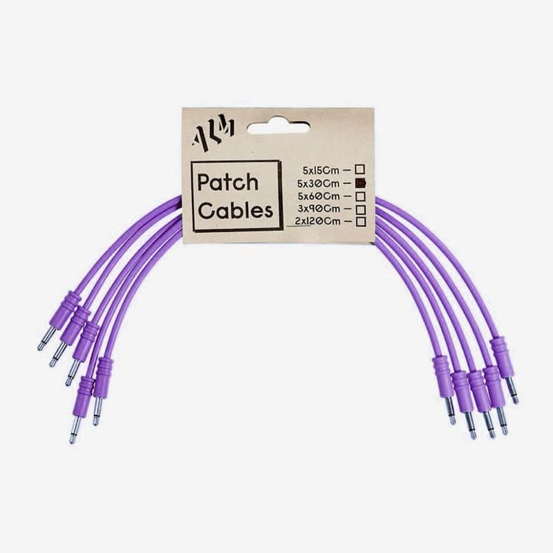 ALM Busy Circuits ALM-PC001x30 Eurorack Patch Cables (5 x 30cm) - Purple image 1