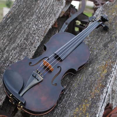Crow Creek Fiddles Hoedown Special 4/4 size Handmade Fiddle / Violin with Case 2025 - Dark Rustic Brown image 25