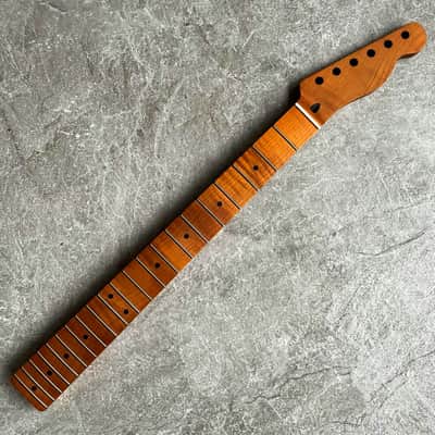 Telecaster electric guitar Neck Roasted Flame Maple 21 fret TL image 2