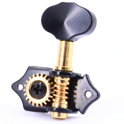 2R2L Black-Plated Tuning Peg Machine Head Tuners For 4 String Ukulele Guitar Bass-Gear Ratio 1:19 Bass Tuning Key Pegs Machine Head Replacement (GC501B) image 2